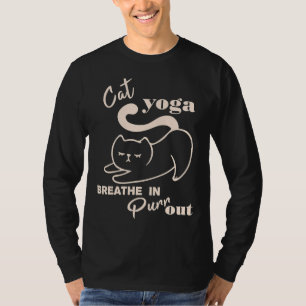Womens Cat Yoga Inademen Spint uit T-shirt