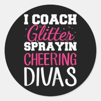 Womens Cheer Coach Design For A Cheerleading Coach Ronde Sticker
