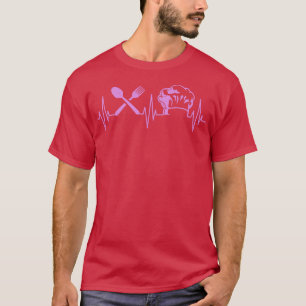 Womens Chef Heartbeat Chefs Pet Cooking Cook Grill T-shirt