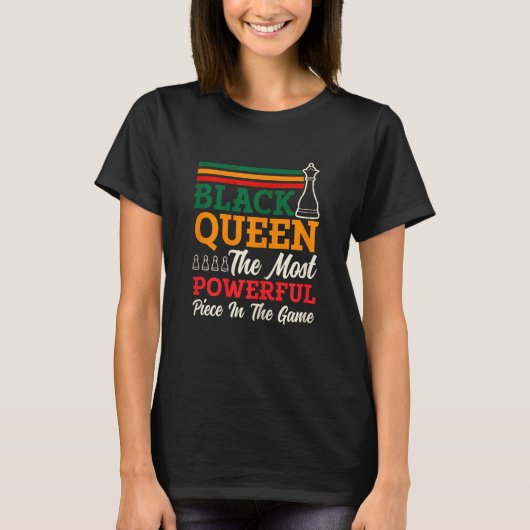 Womens Chess Queen Most Powerful Piece Checkmate C T-shirt (Voorkant)
