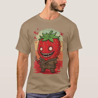 Womens Chibi Killer Strawberry Horror Movie Charac T-shirt