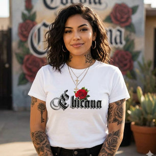 Womens Chicana Red Rose shirt