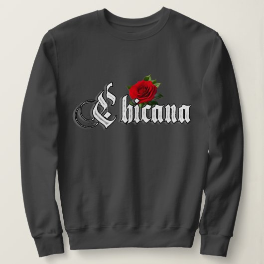 Womens Chicana Red Rose Trui (Design voorkant)