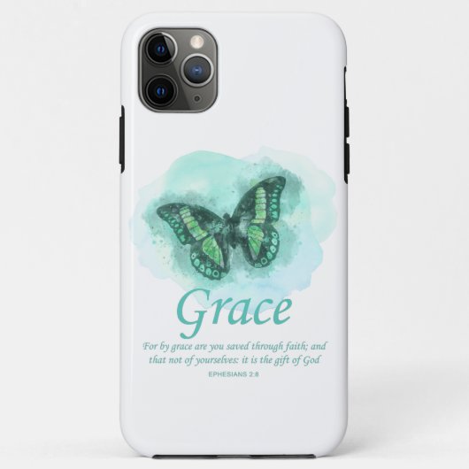 Womens Christelijke bijbelvlinder Verse: Grace Case-Mate iPhone Case (Achterkant)