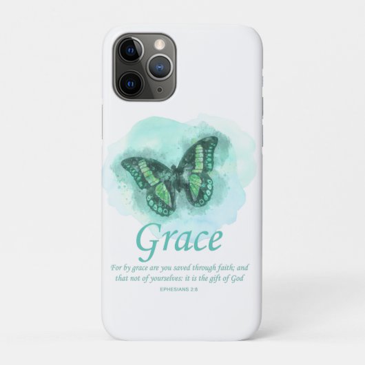 Womens Christelijke bijbelvlinder Verse: Grace Case-Mate iPhone Case (Achterkant)