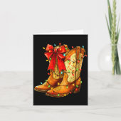 Womens Christmas Coquette Bow Cowgirl Boots Wester Kaart (Voorkant)