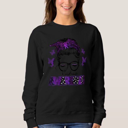 Womens Classy Leopard Pattern Shades Lupus Awarene Trui (Voorkant)