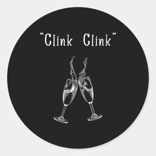 Womens Clink Clink V-neck  Ronde Sticker (Voorkant)