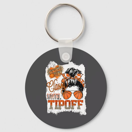Womens Cly Until Tip-off Funny Quote Basketball Me Sleutelhanger (Voorkant)