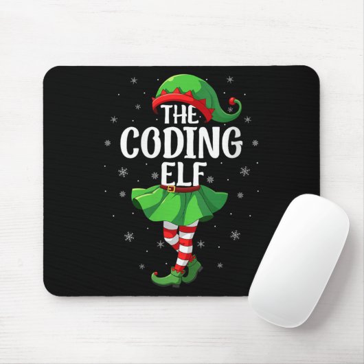 Womens Coding Elf Christmas Girls Women Elf Squad Muismat (Met muis)