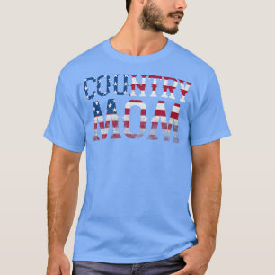 Womens Country Music Mam Amerikaanse vlag T-shirt