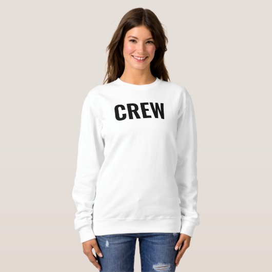 Womens Crew Sweatshirts Personeel Voeg hier Logo t Trui (Voorkant volledig)