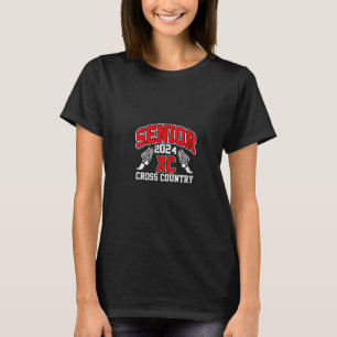 Womens Cross Country Running Team 2024 Senior Red T-shirt