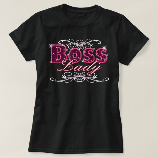 Womens Cute Boss Lady Bling Decoratief T-shirt (Design voorkant)