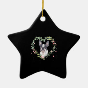 Womens Cute Boston Terrier Mam Flower Hondenliefhe Keramisch Ornament