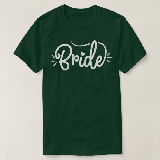 Womens Cute Bride Script Font Heart Bachelorette P T-shirt (Design voorkant)