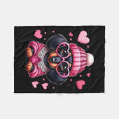 Women's Cute Dachshund Valentines Heart Dog Lover  Fleece Deken (Voorkant (Horizontaal))