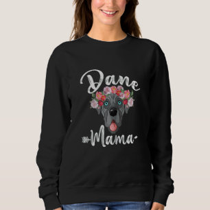 Womens Cute Dog Mam Moederdag Dane Mama Florals Trui