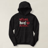 Womens Cute Love Hug Out Valentijnsdag Retro V Hoodie (Design voorkant)