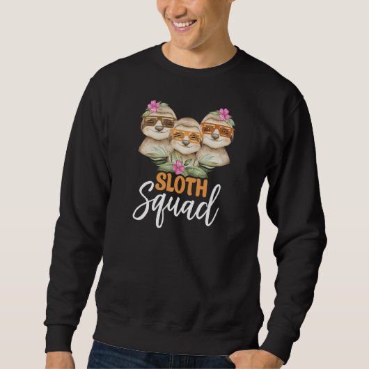 Womens Cute Sloth Squad  Retro 80s Style Matching  Trui (Voorkant)