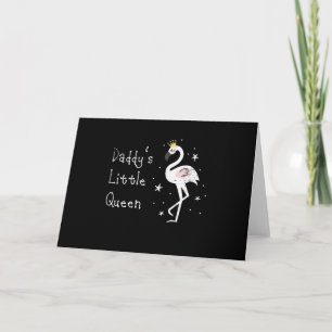 Womens Daddys Little Queen Cute Flamingo Bedankkaart
