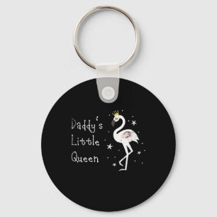 Womens Daddys Little Queen Cute Flamingo Sleutelhanger