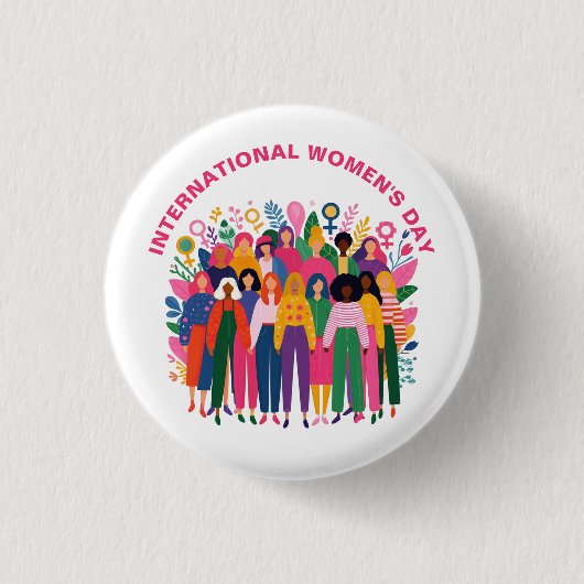 Women's Day Unity 8 maart Ronde Button 3,2 Cm (Voorkant)