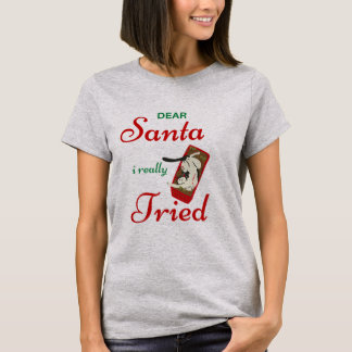 Women's Dear Santa Naughty Cat Tshirt 