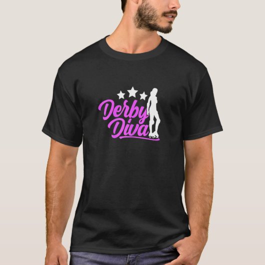 Womens Derby Diva  Roller Derby T-shirt (Voorkant)