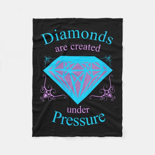 Womens Diamonds Are D Under Pressure - Motivationa Fleece Deken (Voorkant)