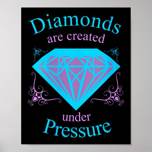 Womens Diamonds Are D Under Pressure - Motivationa Poster (Voorkant)