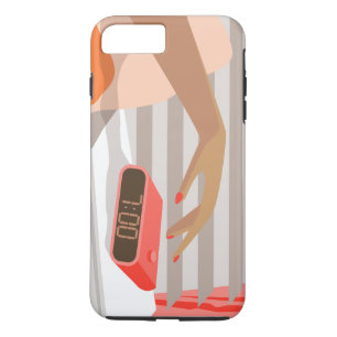 Womens die de wekker in de hand drukken 	iPhone 8 plus / 7 plus hoesje