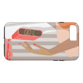 Womens die de wekker in de hand drukken Case-Mate iPhone case (Achterkant (Horizontaal))