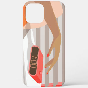 Womens die de wekker in de hand drukken iPhone 12 pro max hoesje