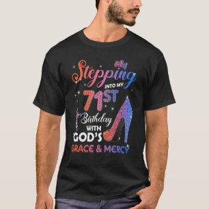 Womens die in mijn 71e Birthday pompen 71 jaar val T-shirt