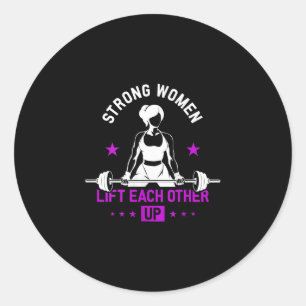 Womens die zich bezighouden met de bouw van een gy ronde sticker