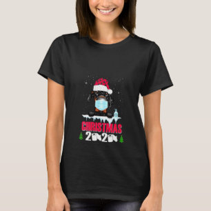 Womens Doberman Pinscher Gezichtsmasker Hond Kerst T-shirt