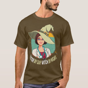 Womens Doctor by Day Witch by Night Halloween1448 T-shirt