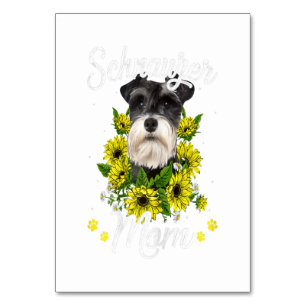 Womens Dog Mom Mors Day Gift Sunflower Schnauzer Kaart