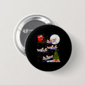 Womens Dragonfly Santa Sleigh Flying Funny Magical Ronde Button 5,7 Cm (Voorkant /achterkant)