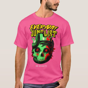 Womens Drum N Bass Music Liquid Skull Oerwoud EDM T-shirt