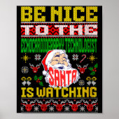 Womens Echocardiography Tech Christmas Ugly Sweate Poster (Voorkant)