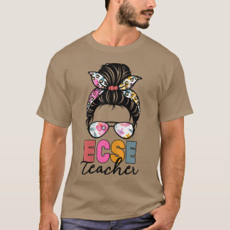 Womens ECSE-leraar Bun Early Childhood Spec T-shirt