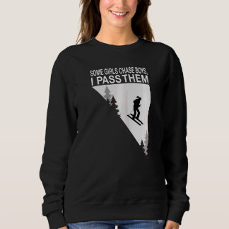 Womens Een Meisje Chase Jongens Ik Pass Them Ski M Trui