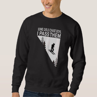 Womens Een Meisje Chase Jongens Ik Pass Them Ski M Trui