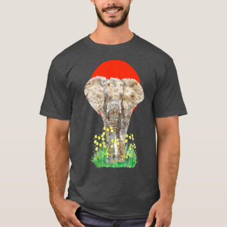 Womens Elephant Wild Animal Aesthetic Watercolor G T-shirt