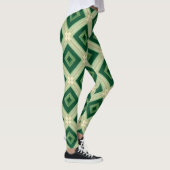Women's Emerald Green Diamond Geometric Leggings (Droite)