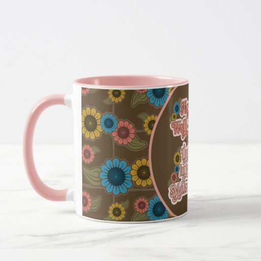 Women's Empowerment Retro jaren 60 en 70 Bloemen Mok (Links)