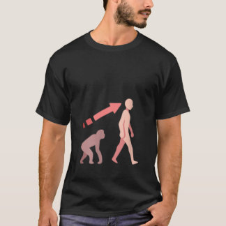 Womens Evolution science human man ape monkey hist T-shirt