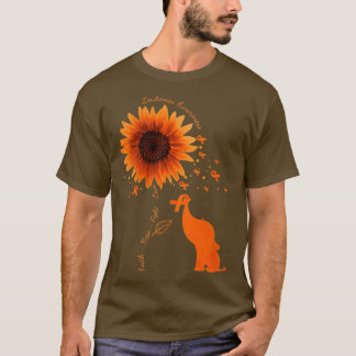 Womens Faith Hope Fight Love Elephant Sunflower Le T-shirt